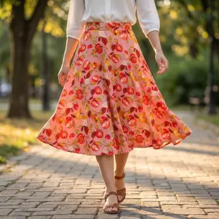 Viscoză RAYON POPLIN Fruity design B