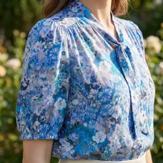Viscoză RAYON POPLIN Blossoms design C