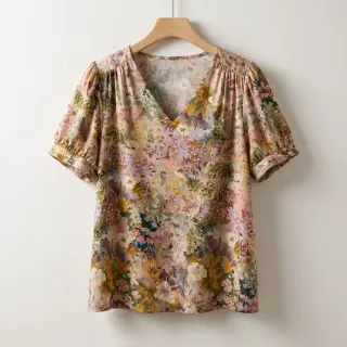 Viscoză RAYON POPLIN Blossoms design B
