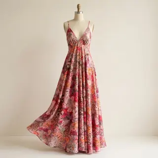 Viscoză RAYON POPLIN Blossoms design A