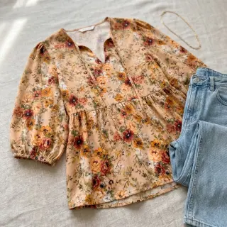 Viscoză RAYON POPLIN Flower sea design E
