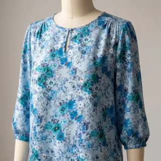 Viscoză RAYON POPLIN Flower sea design D