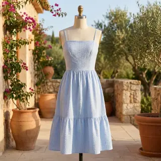 Țesătură din bumbac BUBBLE dusty blue