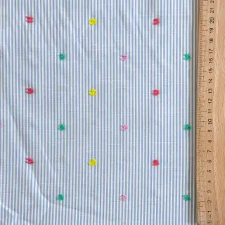 Țesătură din bumbac DOBBY Stripe and dotty blue