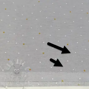 Țesătură din bumbac Sweet bear star light grey ORGANIC 2nd class