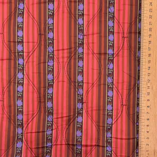 Țesătură din bumbac VOILE STEPPED Paisley flowers brown digital print