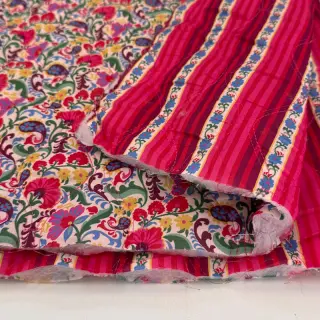 Țesătură din bumbac VOILE STEPPED Paisley flowers white digital print