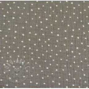 Mușelină Dots grey/white