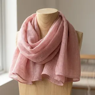 Țesătură din bumbac SLUB WASHED old rose