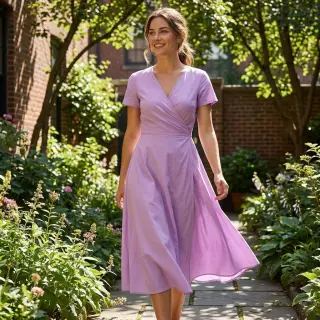 Material bumbac și vâscoză lilac