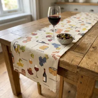 Țesătură decorativă Linenlook Wine tasting