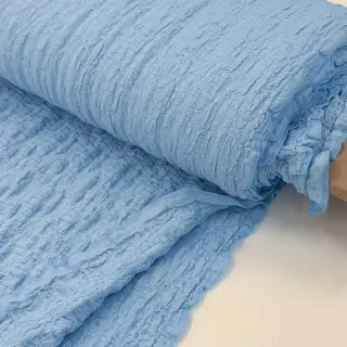 Țesătură din bumbac SMOGGED EMBROIDERY light blue