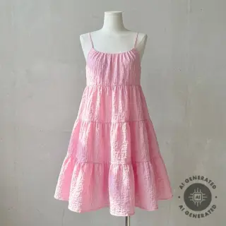Țesătură din bumbac SMOGGED EMBROIDERY light pink