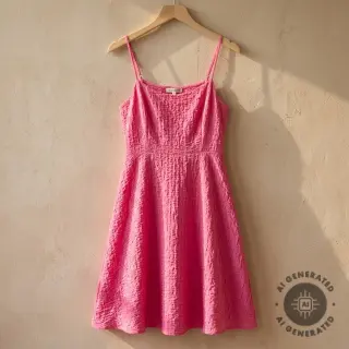 Țesătură din bumbac SMOGGED EMBROIDERY fuchsia