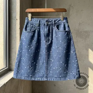 JEANS DENIM 6 OZ Uneven Small Holes dark blue