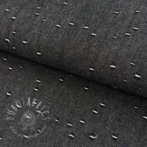 JEANS DENIM 6 OZ Uneven Small Holes black