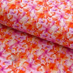 Țesătură din bumbac EMBROIDERY Viola peach digital print