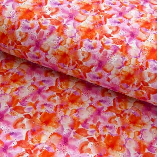 Țesătură din bumbac EMBROIDERY Viola peach digital print
