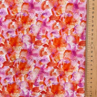 Țesătură din bumbac EMBROIDERY Viola peach digital print