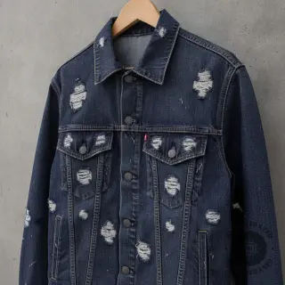JEANS DENIM 6 OZ Big Holes dark blue