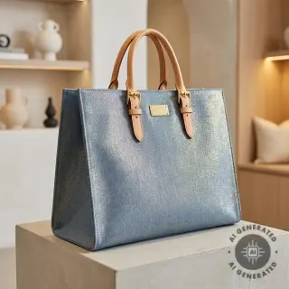 JEANS DENIM Metallic blue gold