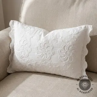 Țesătură din bumbac EMBROIDERY Catchy Flowy white