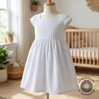 Țesătură din bumbac EMBROIDERY Flowstripe