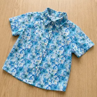 Țesătură din bumbac EMBROIDERY Viola blue digital print