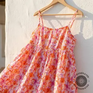 Țesătură din bumbac EMBROIDERY Viola peach digital print
