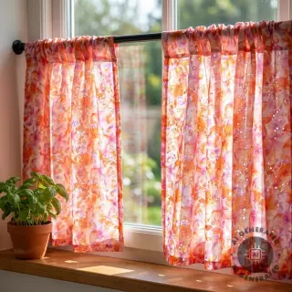 Țesătură din bumbac EMBROIDERY Viola peach digital print