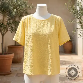 Țesătură din bumbac SMOGGED EMBROIDERY yellow