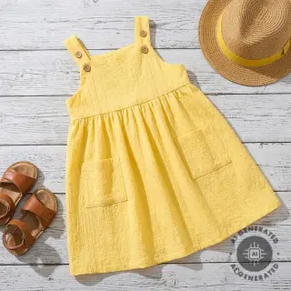 Țesătură din bumbac SMOGGED EMBROIDERY yellow