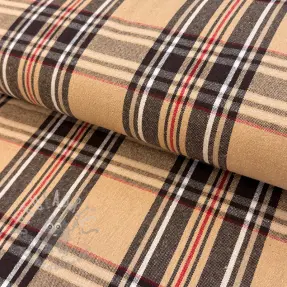 Țesătură decorativă Ecossais beige coffee