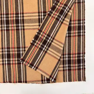Țesătură decorativă Ecossais beige coffee
