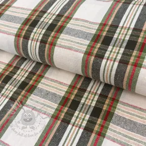 Țesătură decorativă Ecossais ecru vert