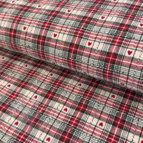 Țesătură decorativă jacquard Villars ecru rouge