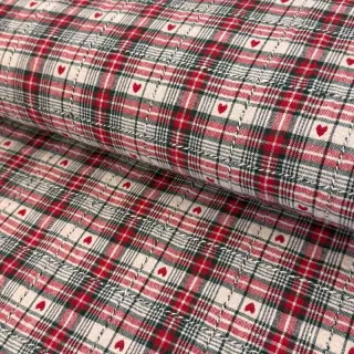 Țesătură decorativă jacquard Villars ecru rouge