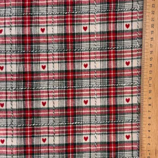 Țesătură decorativă jacquard Villars ecru rouge