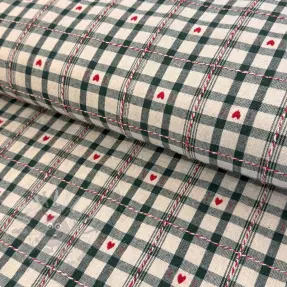 Țesătură decorativă jacquard Villars ecru vert