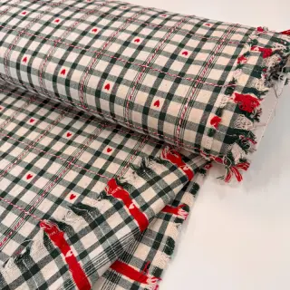Țesătură decorativă jacquard Villars ecru vert