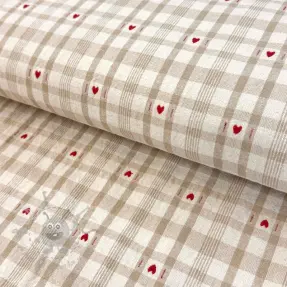 Țesătură decorativă jacquard Ollon ficelle rouge