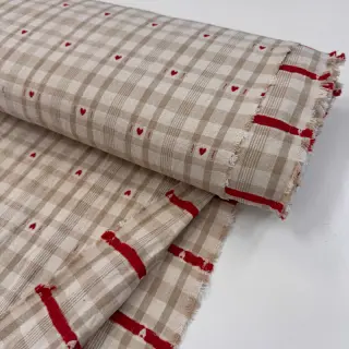 Țesătură decorativă jacquard Ollon ficelle rouge