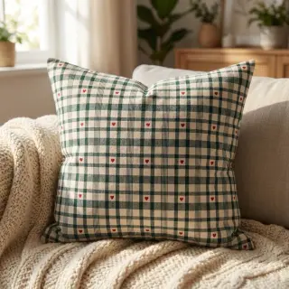 Țesătură decorativă jacquard Ollon vert rouge