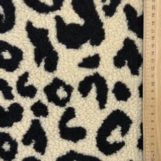 Stofă palton TEDDY JACQUARD Animal skin black