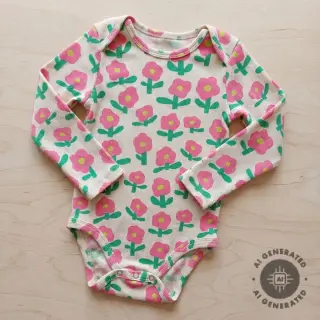 Tricot RIB JENNIFER BOURON Flowers natural pink ORGANIC