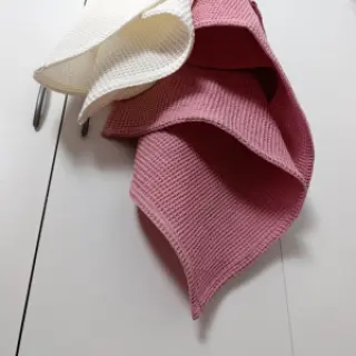 Țesătură din bumbac waffle mauve