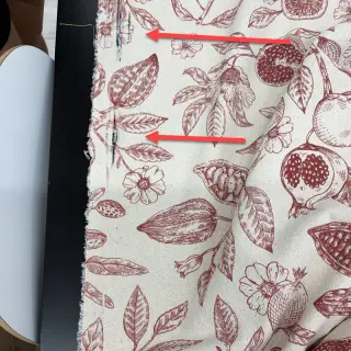 Țesătură decorativă RUSTIC VINTAGE PRINT Granata groseille 2nd class