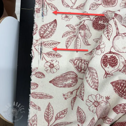 Țesătură decorativă RUSTIC VINTAGE PRINT Granata groseille 2nd class