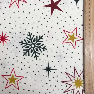 Țesătură decorativă premium Magic star red gold