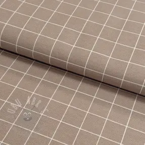 Țesătură decorativă premium Perfect grid lines taupe